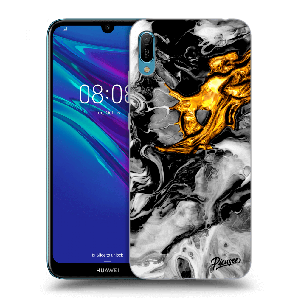 Picasee ULTIMATE CASE za Huawei Y6 2019 - Black Gold 2