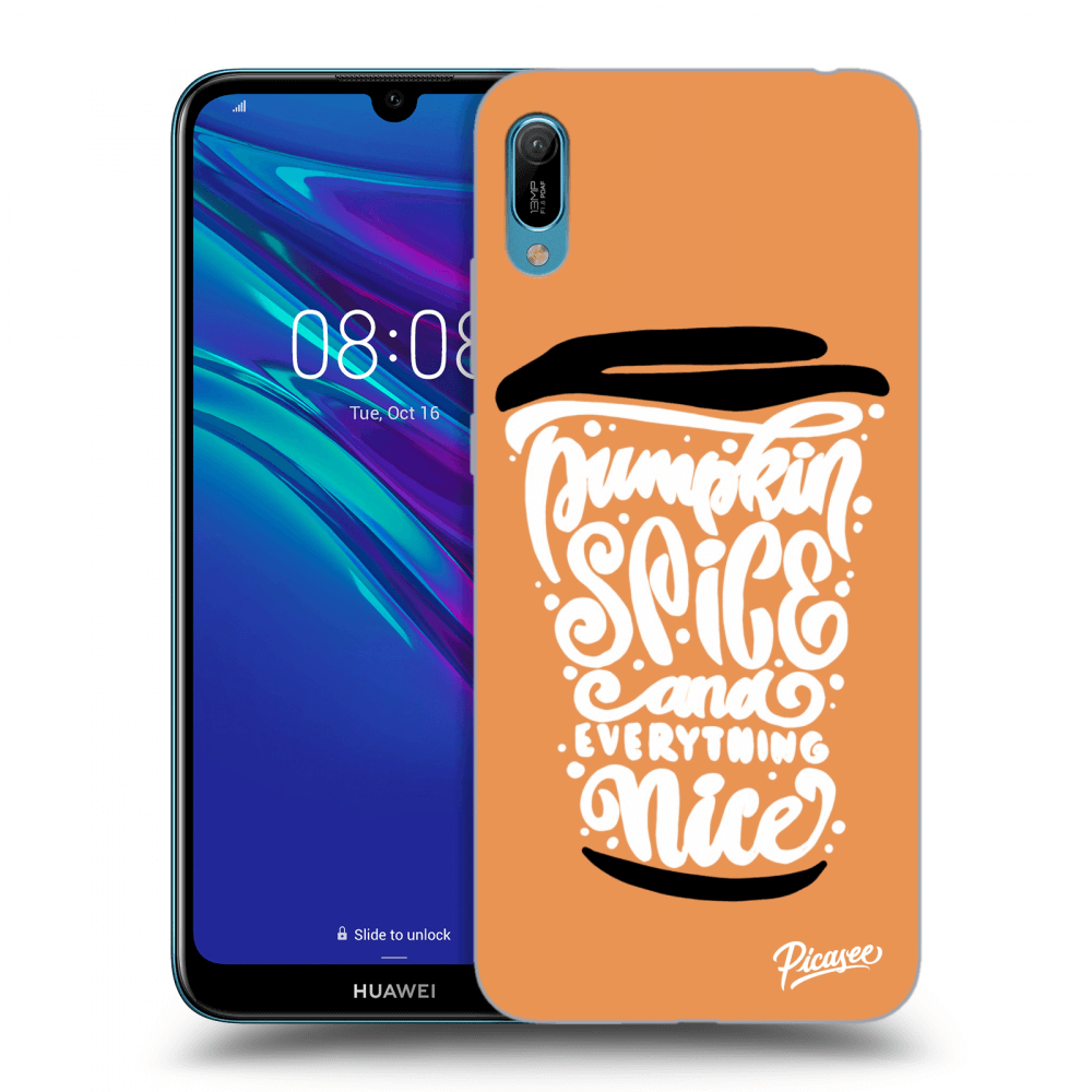 Picasee crna silikonska maskica za Huawei Y6 2019 - Pumpkin coffee