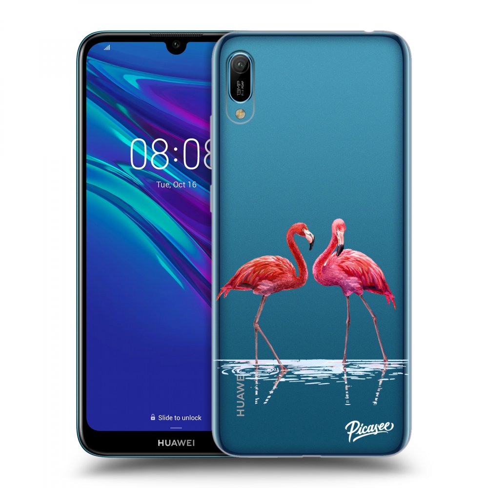 Picasee silikonska prozirna maskica za Huawei Y6 2019 - Flamingos couple