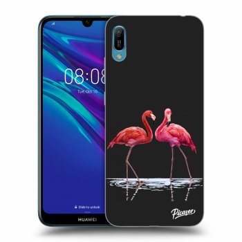Picasee crna silikonska maskica za Huawei Y6 2019 - Flamingos couple
