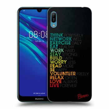 Picasee crna silikonska maskica za Huawei Y6 2019 - Motto life