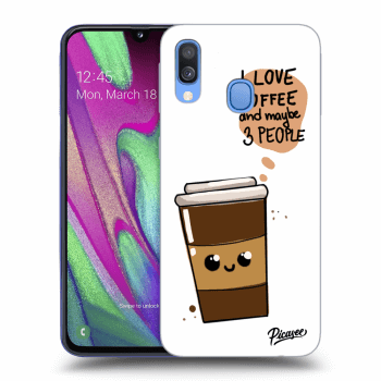 Picasee crna silikonska maskica za Samsung Galaxy A40 A405F - Cute coffee