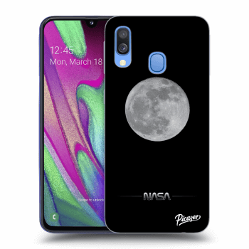 Picasee crna silikonska maskica za Samsung Galaxy A40 A405F - Moon Minimal