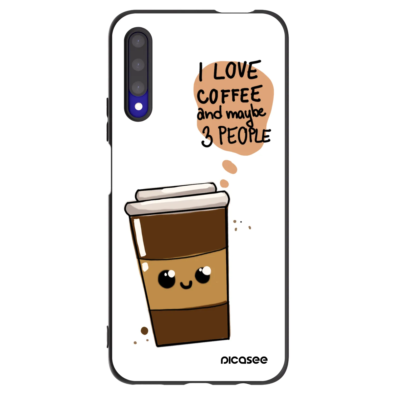 Picasee crna silikonska maskica za Honor 9X Pro - Cute coffee