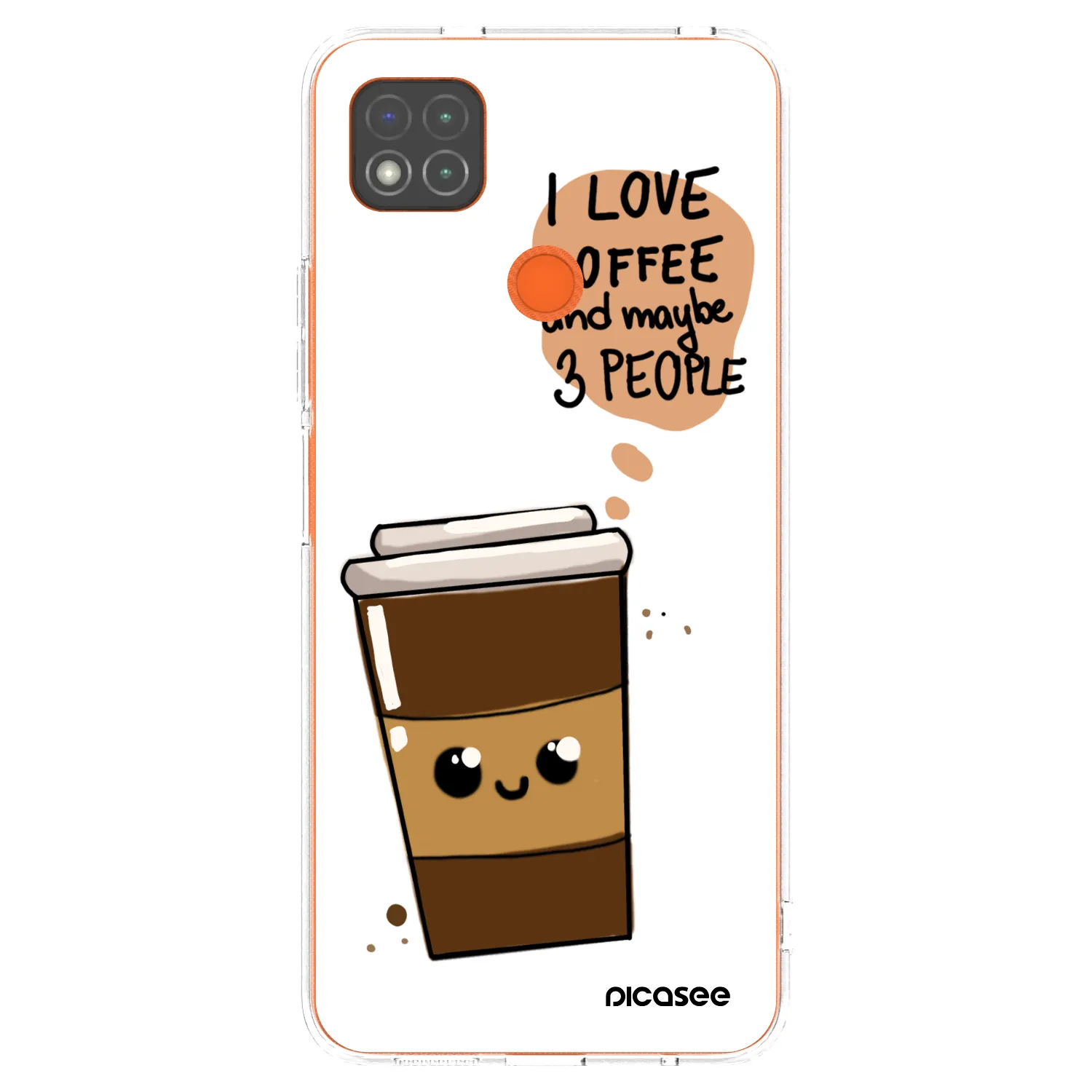 Picasee silikonska prozirna maskica za Xiaomi Redmi 9C - Cute coffee