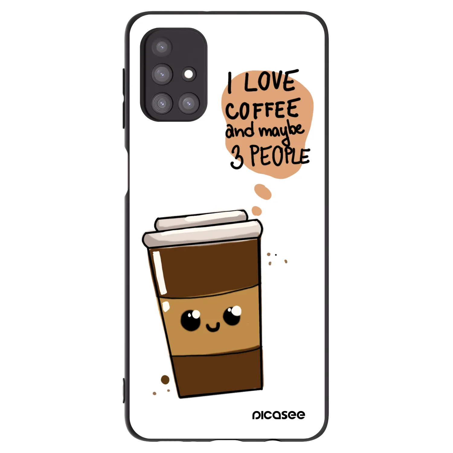 Picasee crna silikonska maskica za Samsung Galaxy M31s - Cute coffee