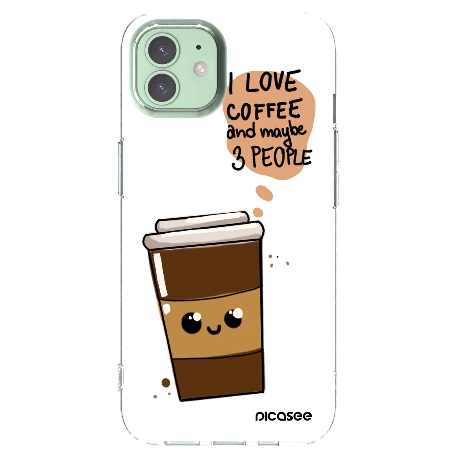 Picasee silikonska prozirna maskica za Apple iPhone 12 - Cute coffee