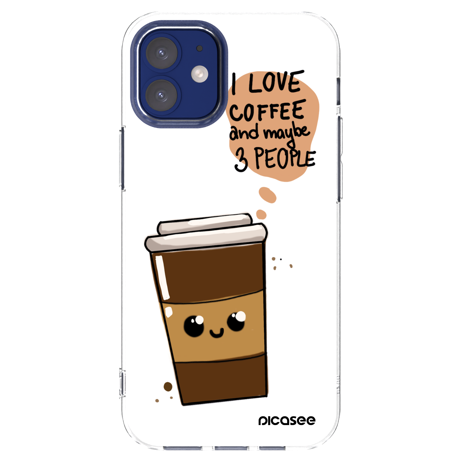 Picasee silikonska prozirna maskica za Apple iPhone 12 mini - Cute coffee