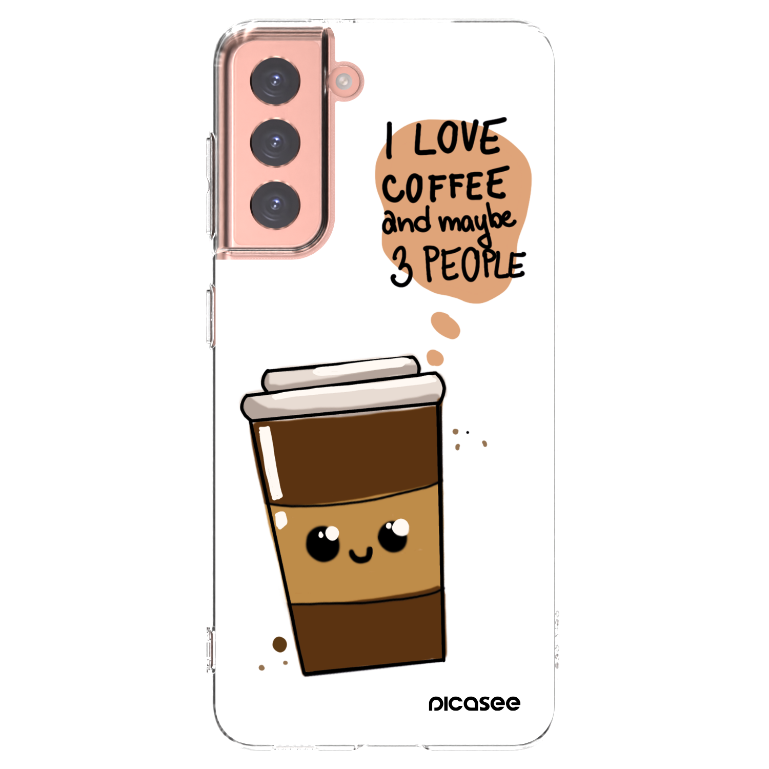 Picasee silikonska prozirna maskica za Samsung Galaxy S21 5G G991B - Cute coffee