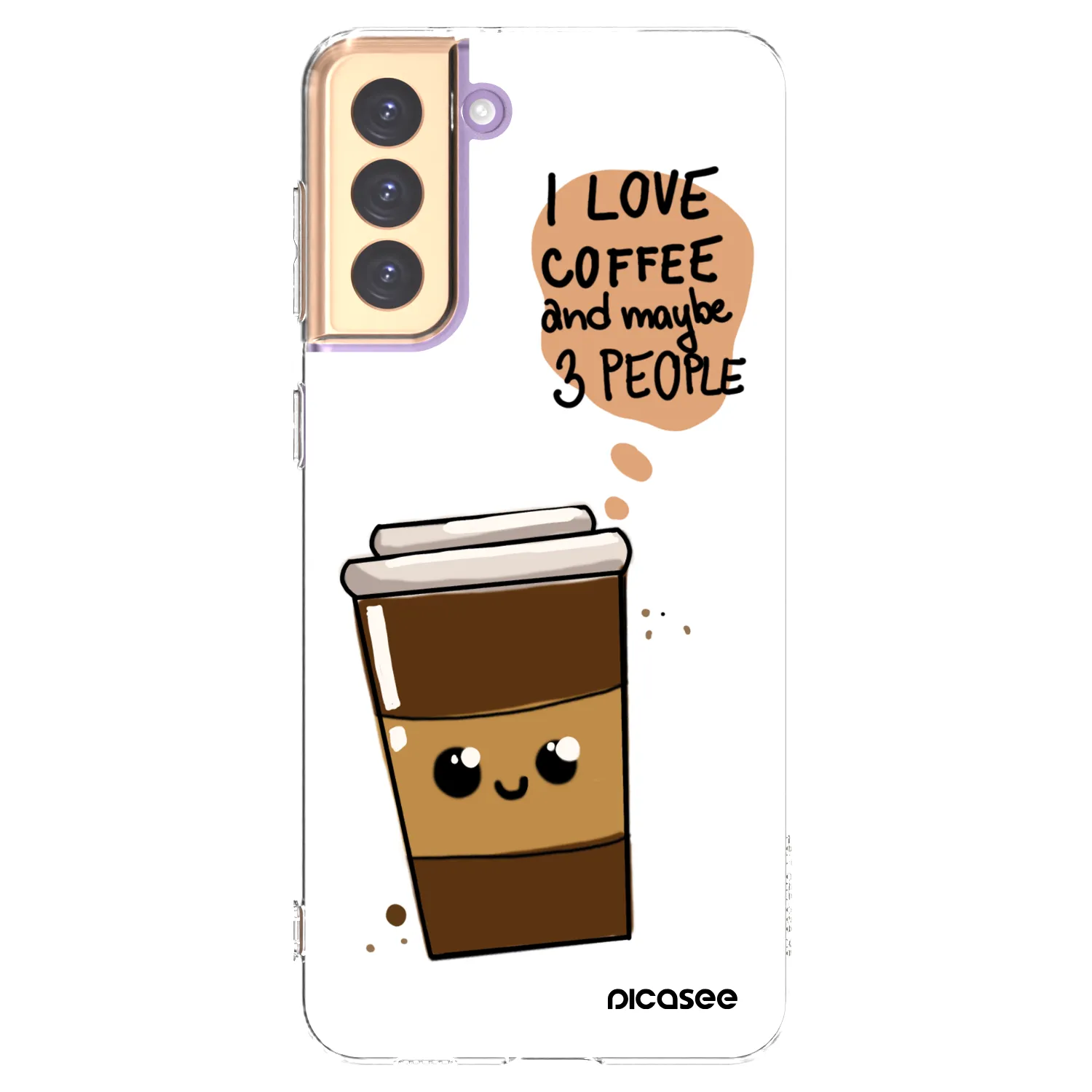 Picasee silikonska prozirna maskica za Samsung Galaxy S21+ 5G G996F - Cute coffee