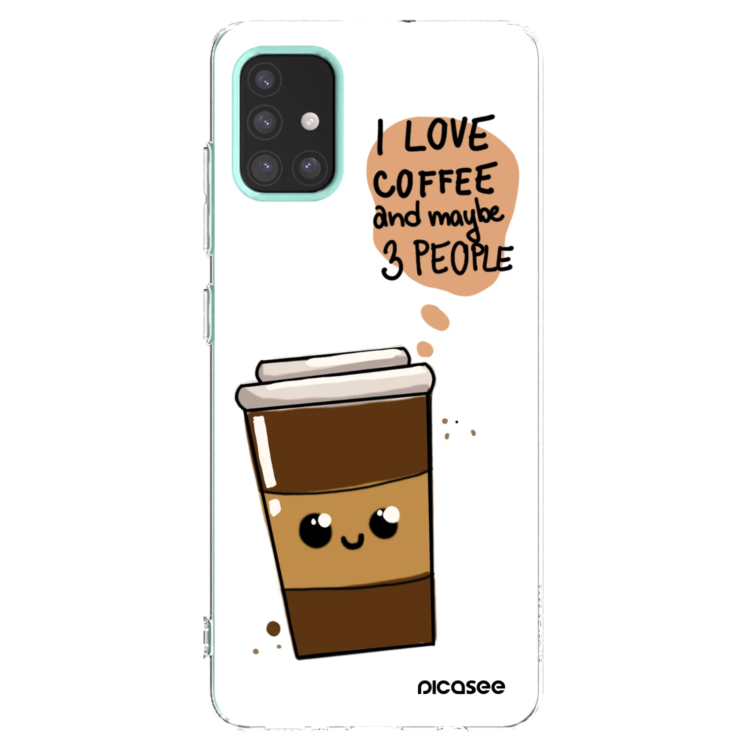 Picasee silikonska prozirna maskica za Samsung Galaxy M31s - Cute coffee