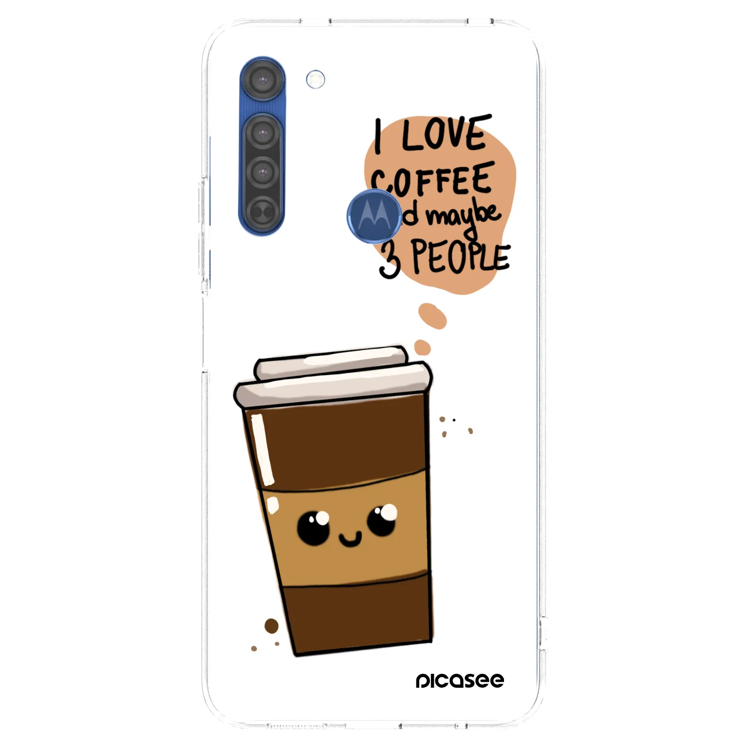 Picasee silikonska prozirna maskica za Motorola Moto G8 - Cute coffee