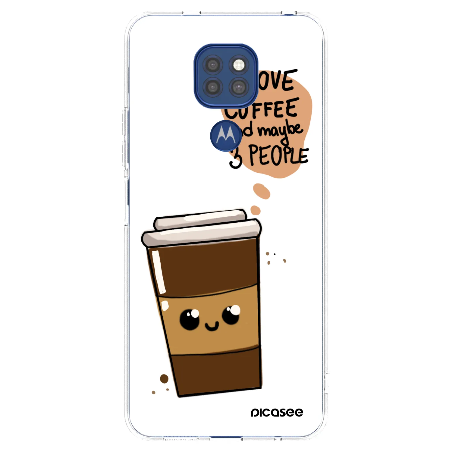 Picasee silikonska prozirna maskica za Motorola Moto G9 Play - Cute coffee