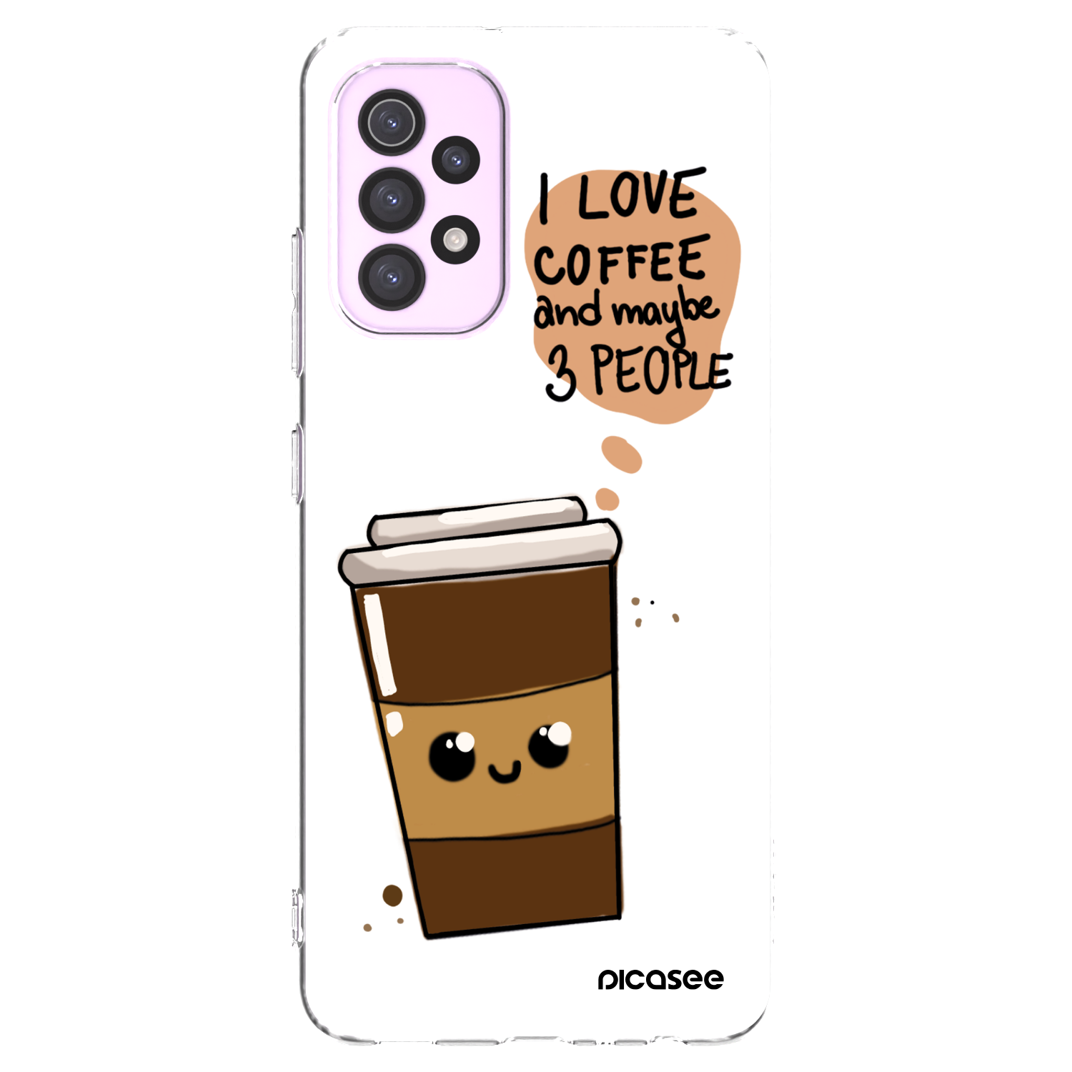 Picasee silikonska prozirna maskica za Samsung Galaxy A32 5G A326B - Cute coffee