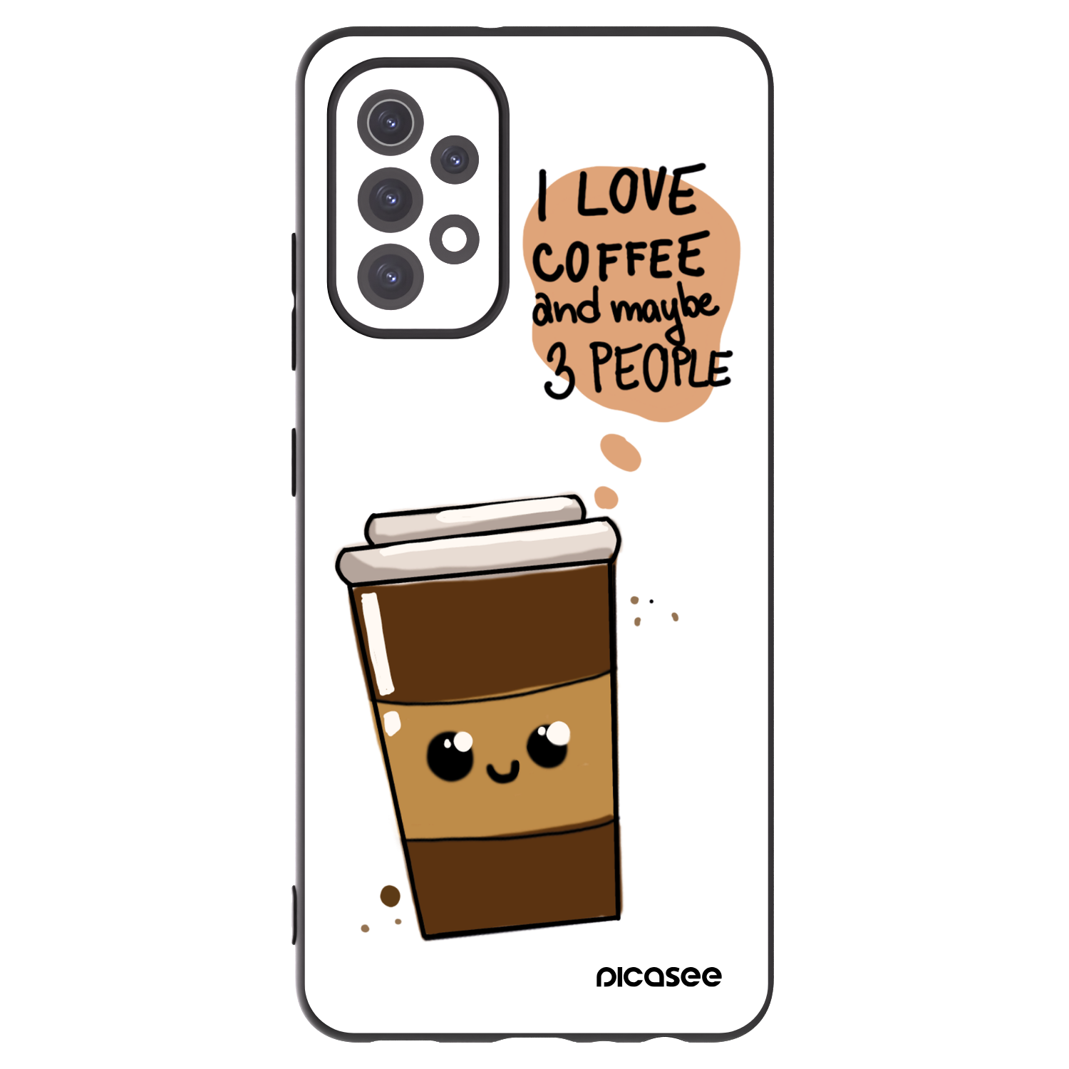 Picasee crna silikonska maskica za Samsung Galaxy A32 5G A326B - Cute coffee