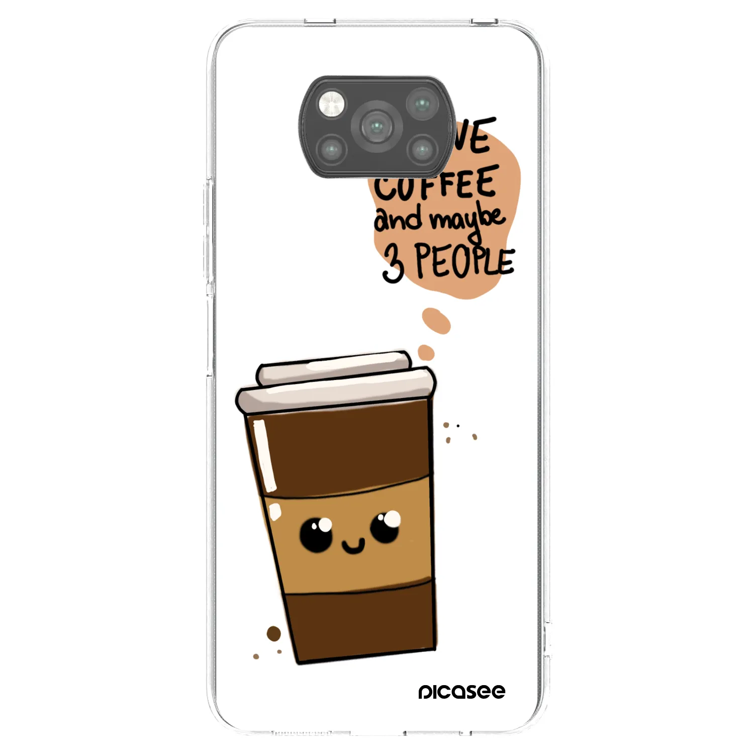 Picasee crna silikonska maskica za Xiaomi Poco X3 Pro - Cute coffee