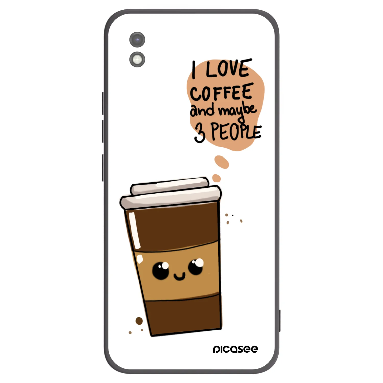 Picasee crna silikonska maskica za Xiaomi Redmi 9AT - Cute coffee