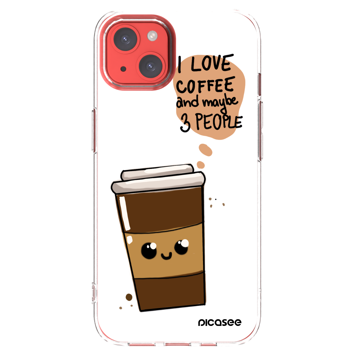 Picasee silikonska prozirna maskica za Apple iPhone 13 - Cute coffee