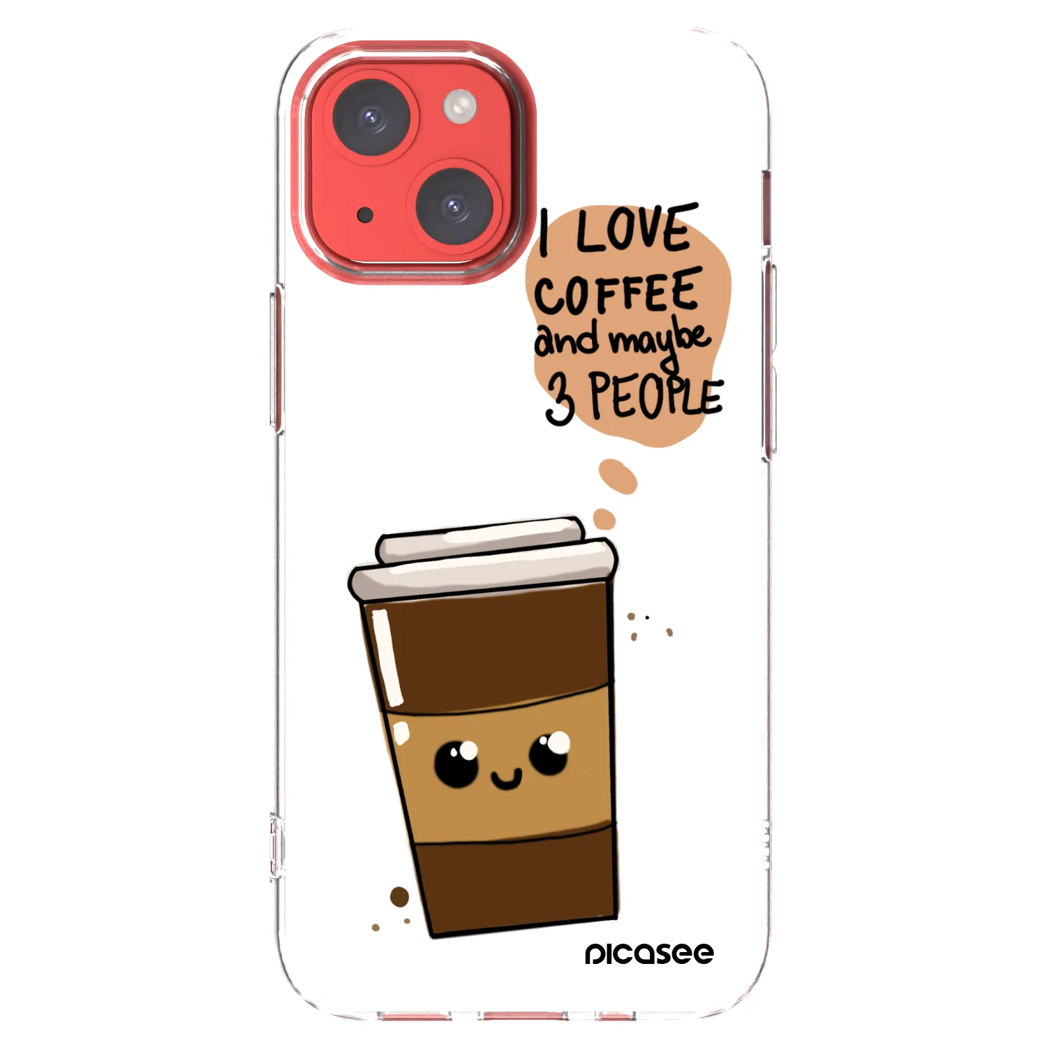 Picasee silikonska prozirna maskica za Apple iPhone 13 mini - Cute coffee