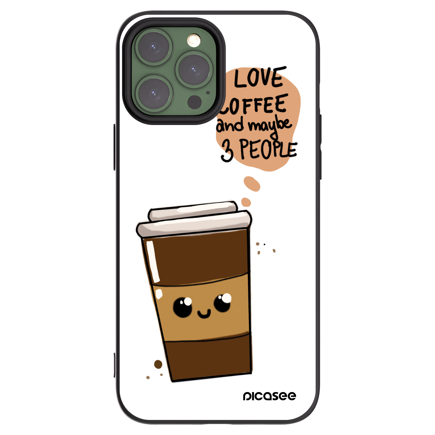 Picasee crna silikonska maskica za Apple iPhone 13 Pro Max - Cute coffee