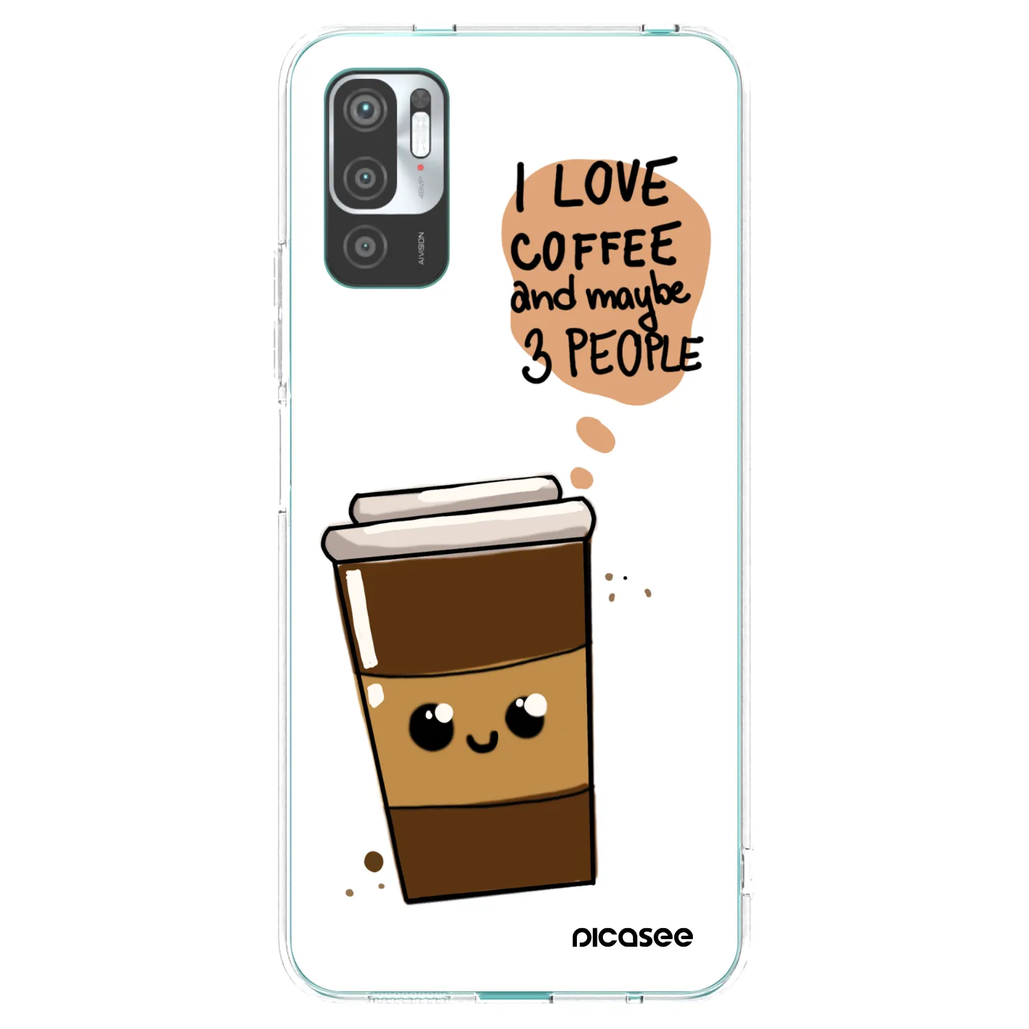 Picasee silikonska prozirna maskica za Xiaomi Redmi Note 10 5G - Cute coffee