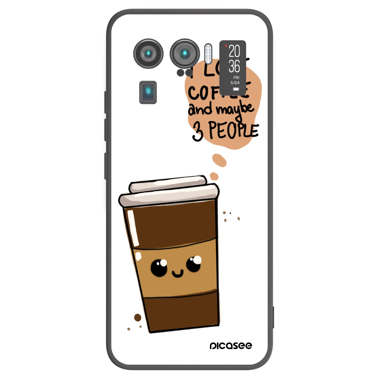 Picasee crna silikonska maskica za Xiaomi Mi 11 Ultra - Cute coffee