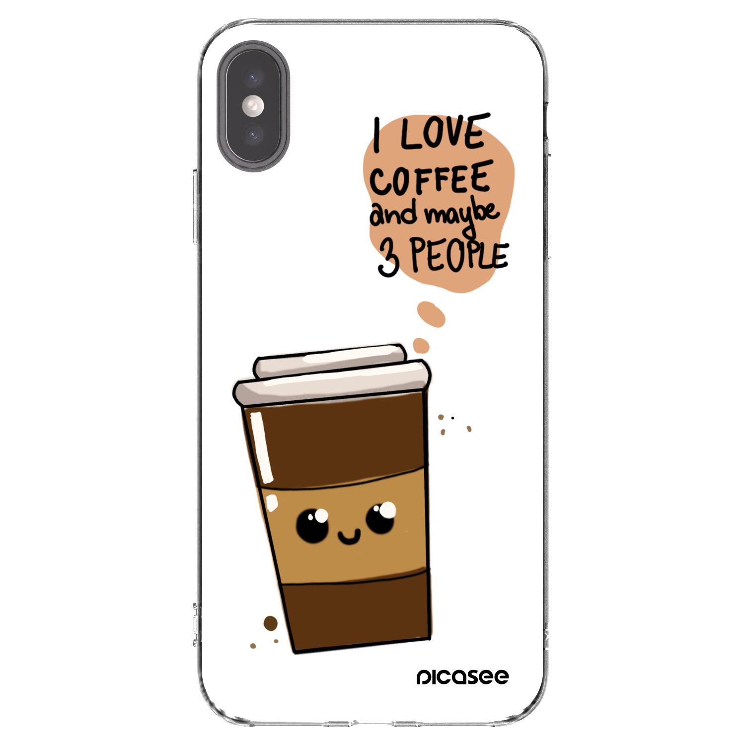 Picasee silikonska prozirna maskica za Apple iPhone XS Max - Cute coffee