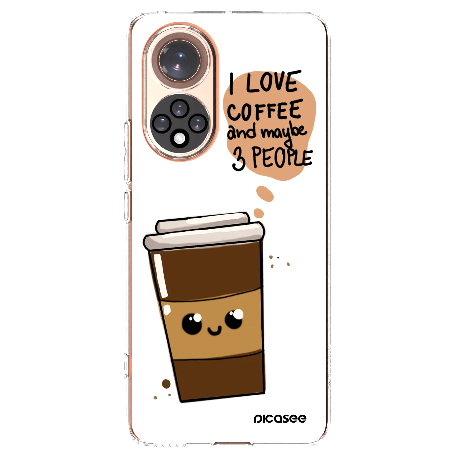 Picasee silikonska prozirna maskica za Honor 50 5G - Cute coffee