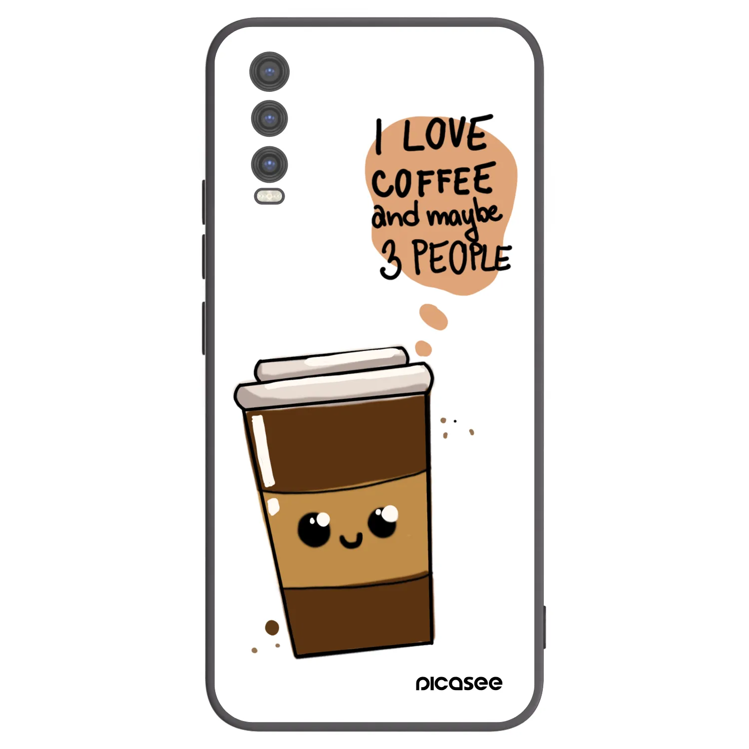 Picasee crna silikonska maskica za Vivo Y20s - Cute coffee