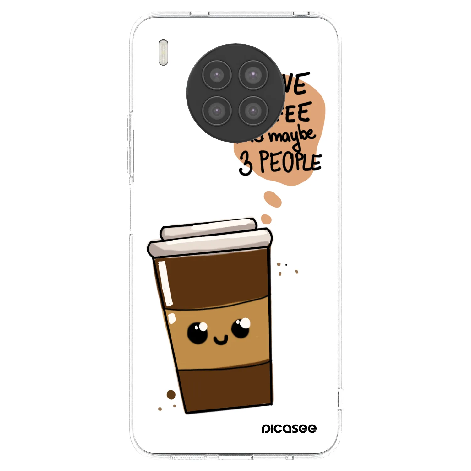Picasee silikonska prozirna maskica za Huawei Nova 8i - Cute coffee