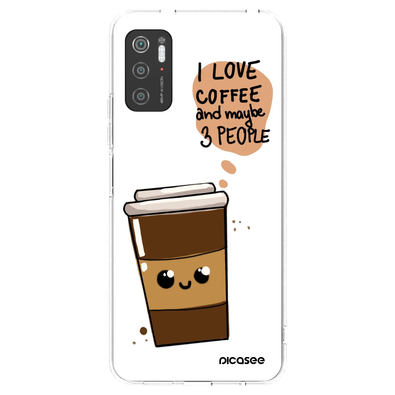 Picasee silikonska prozirna maskica za Xiaomi Poco M3 Pro 5G - Cute coffee