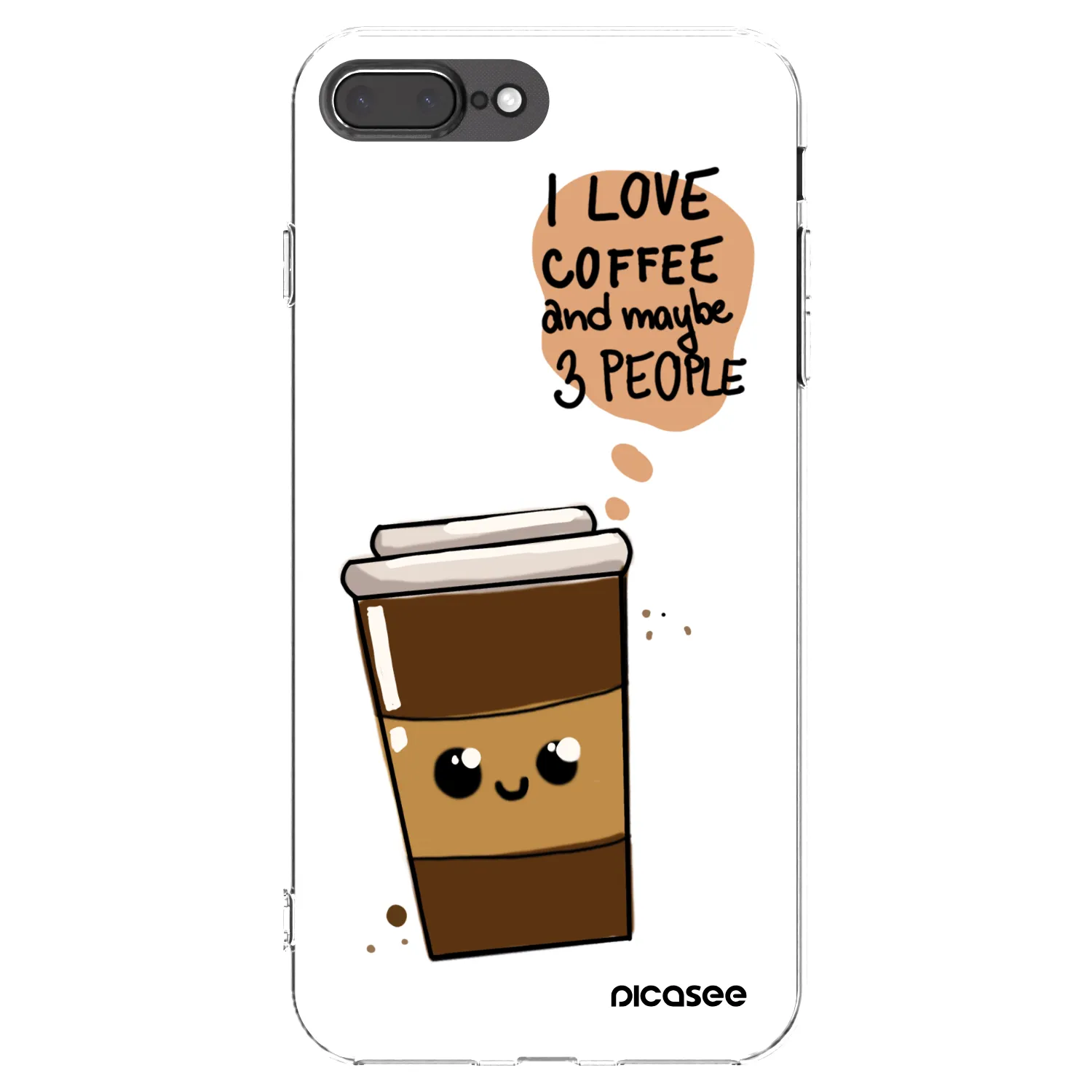 Picasee silikonska prozirna maskica za Apple iPhone 7 Plus - Cute coffee