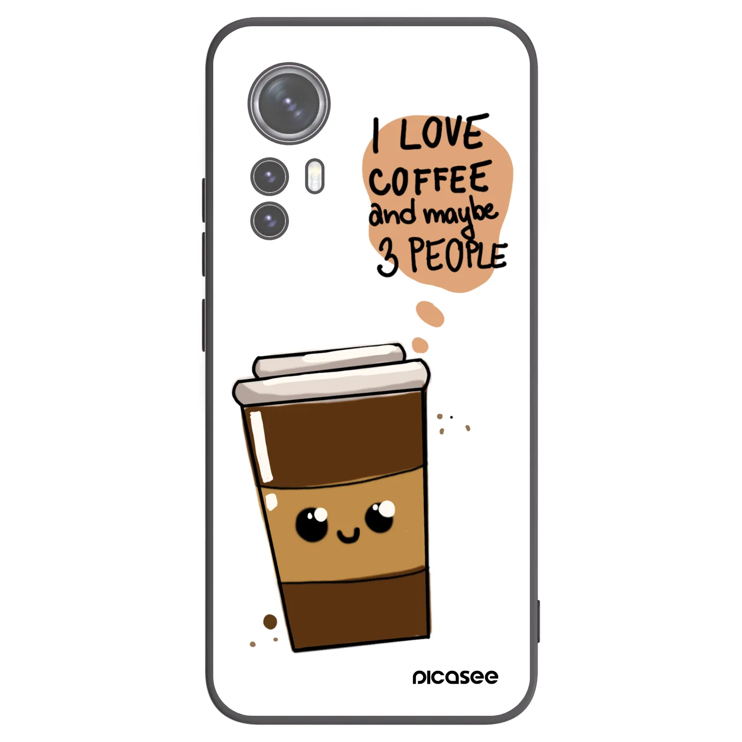 Picasee crna silikonska maskica za Xiaomi 12 - Cute coffee