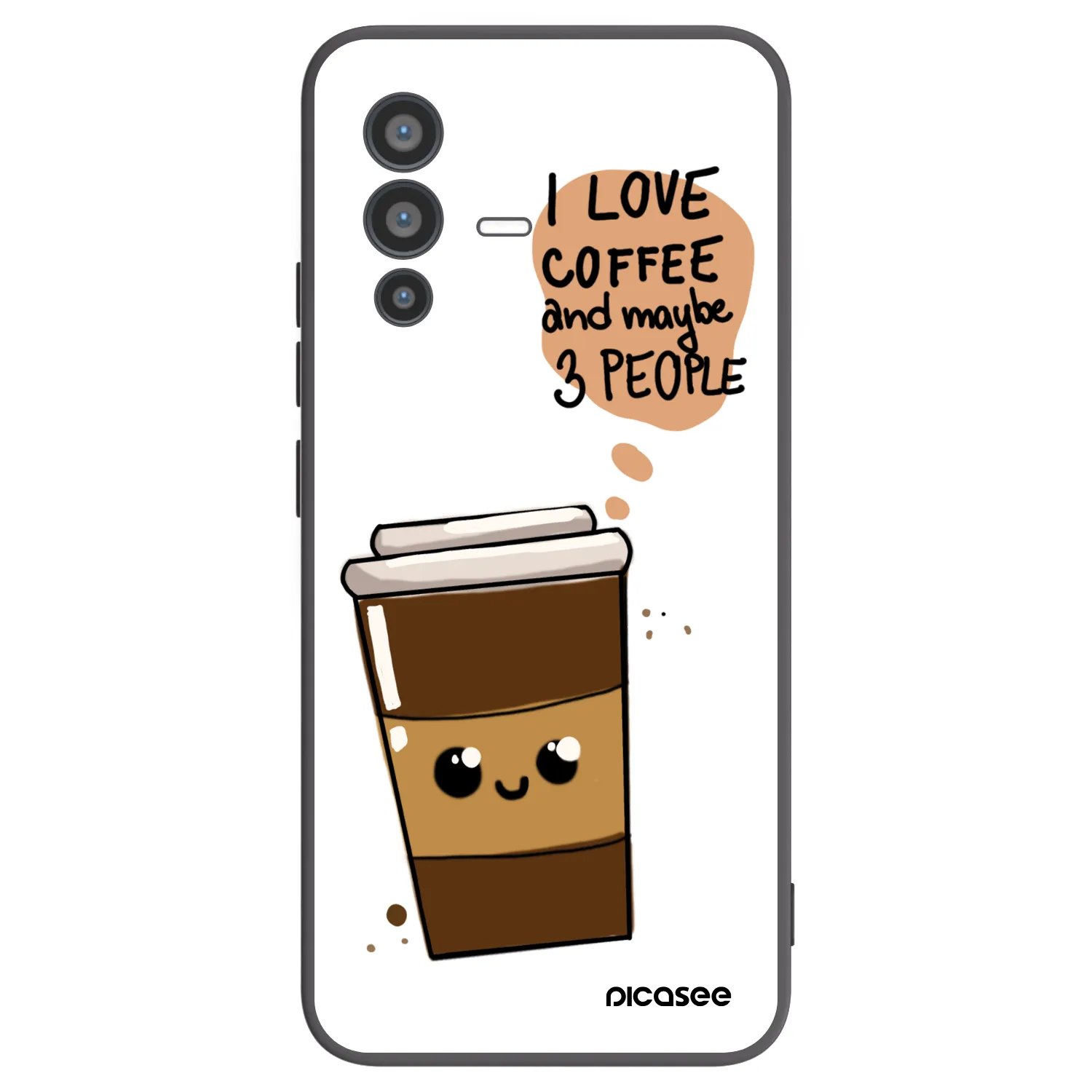 Picasee crna silikonska maskica za Vivo V23 5G - Cute coffee