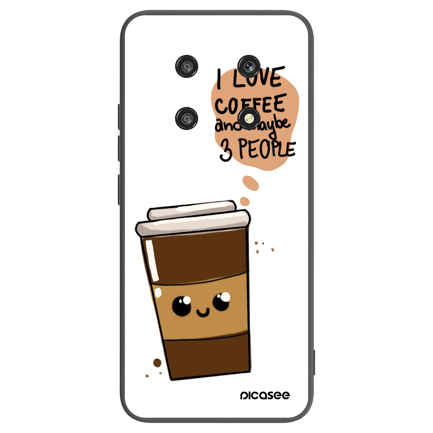 Picasee crna silikonska maskica za Honor Magic4 Lite 5G - Cute coffee
