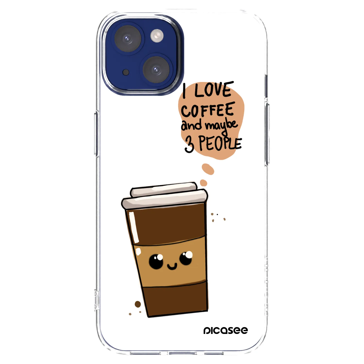 Picasee silikonska prozirna maskica za Apple iPhone 14 - Cute coffee