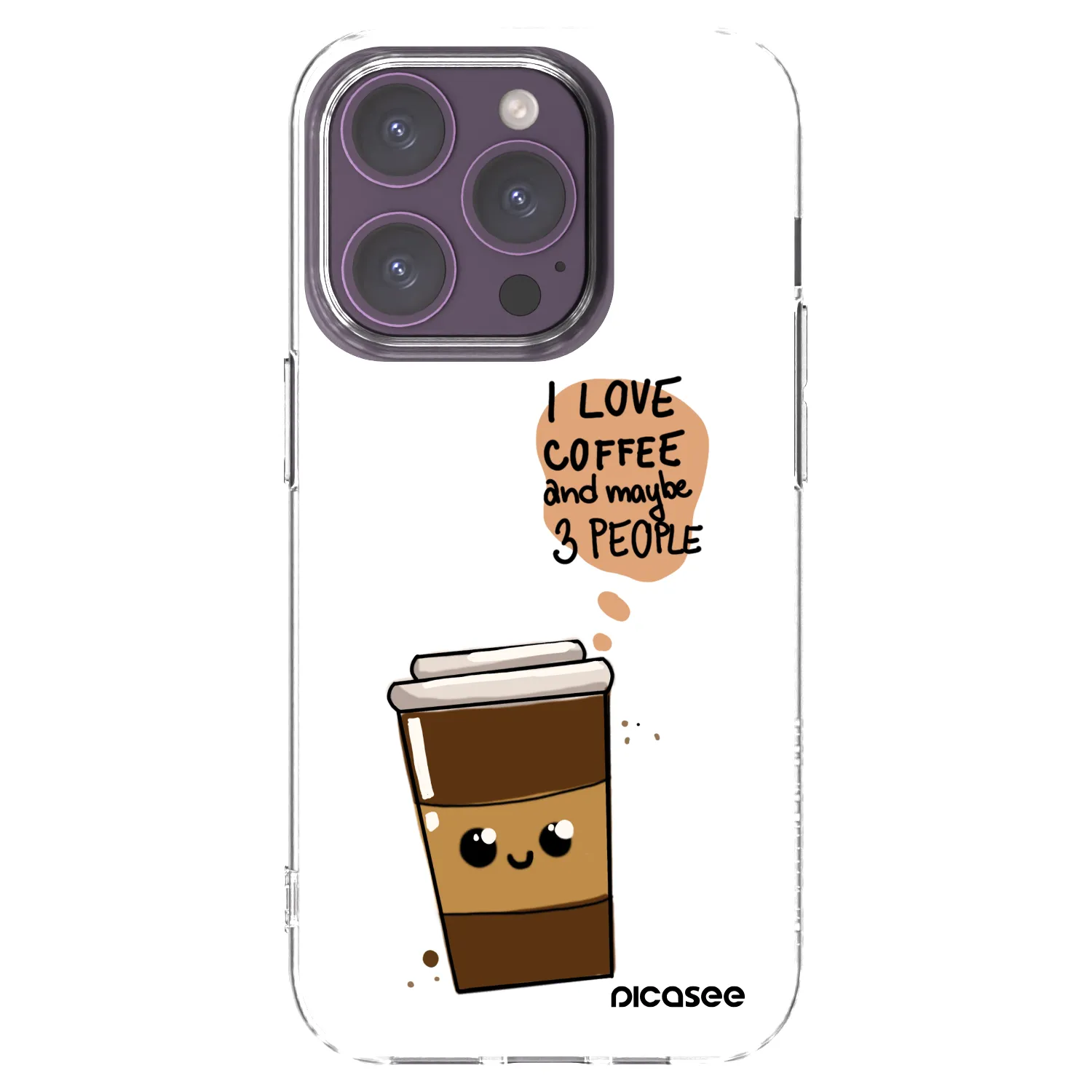 Picasee silikonska prozirna maskica za Apple iPhone 14 Pro - Cute coffee