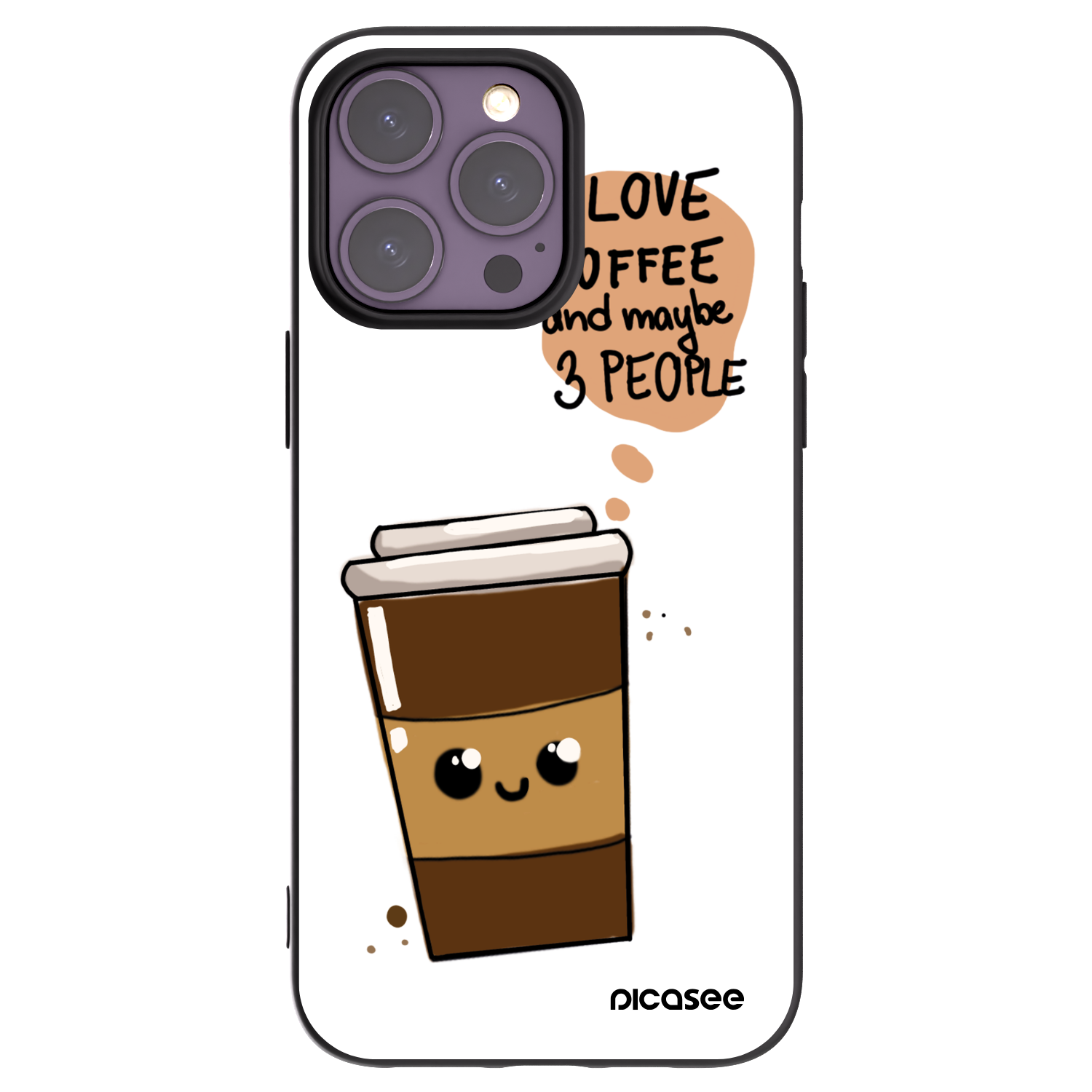 Picasee crna silikonska maskica za Apple iPhone 14 Pro Max - Cute coffee