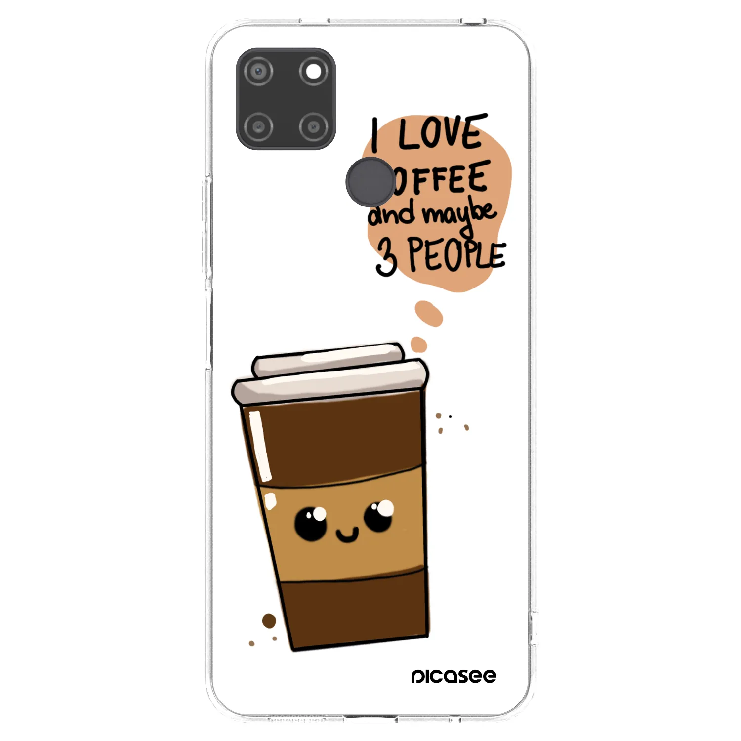 Picasee silikonska prozirna maskica za Realme C21Y - Cute coffee
