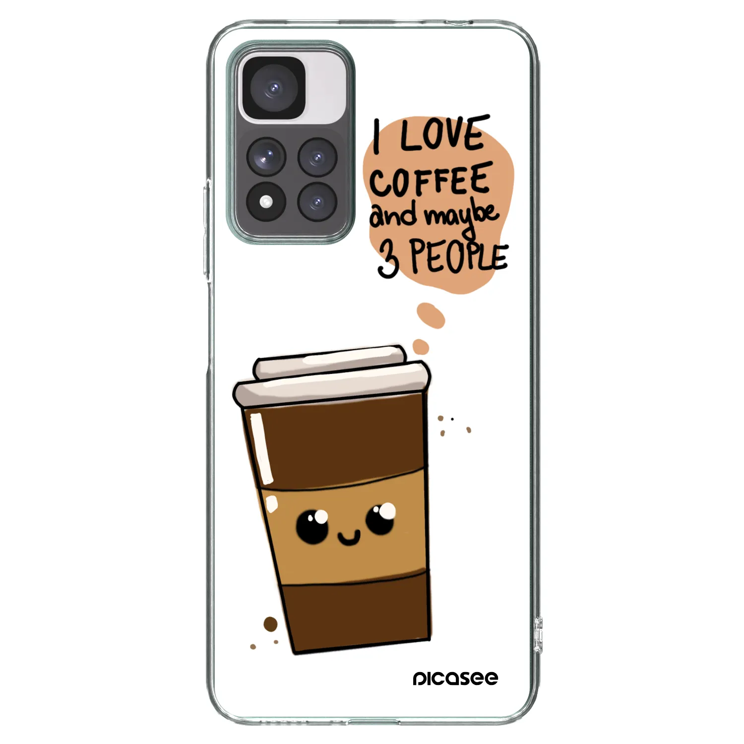 Picasee silikonska prozirna maskica za Xiaomi Redmi Note 11 Pro+ 5G - Cute coffee
