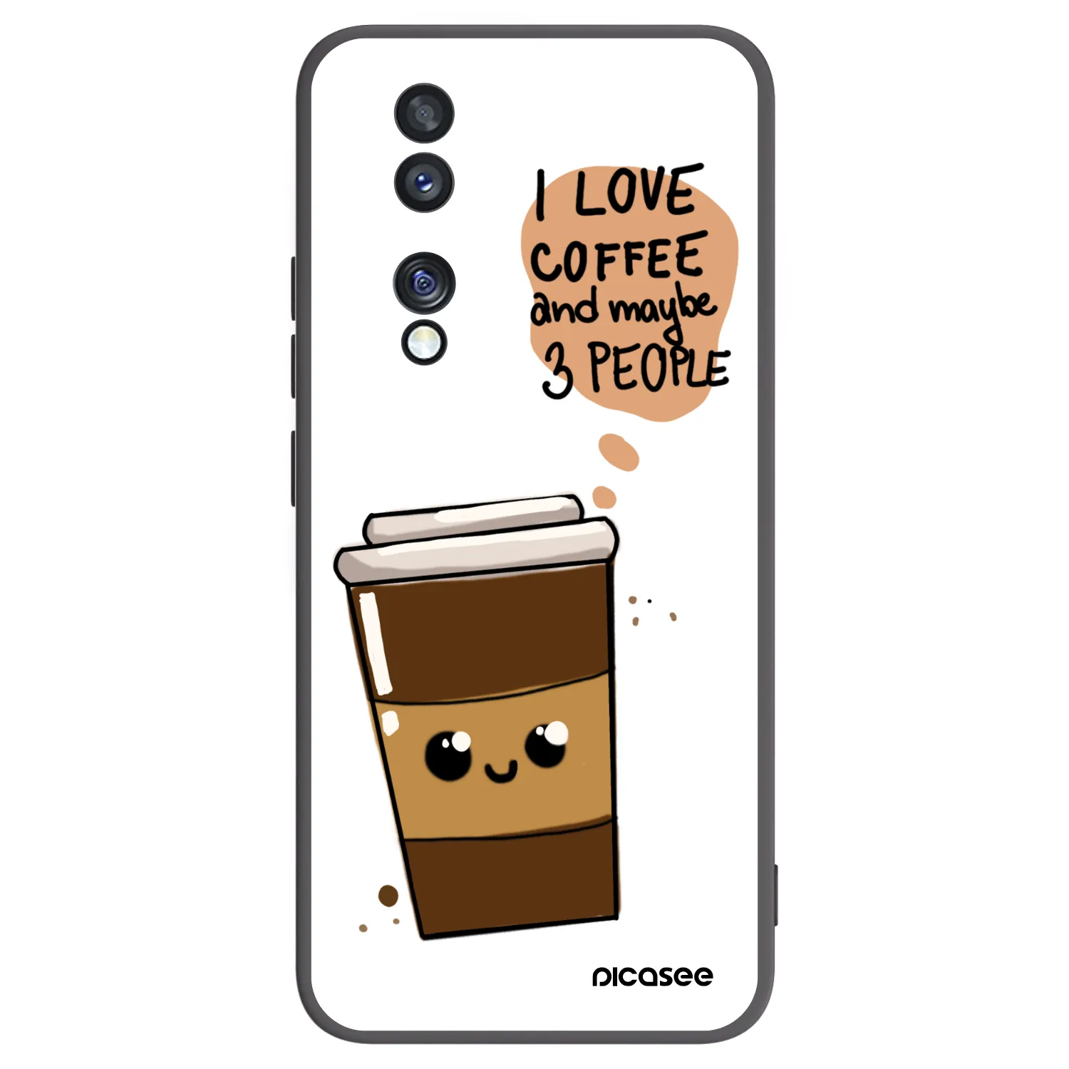Picasee crna silikonska maskica za Honor 70 - Cute coffee