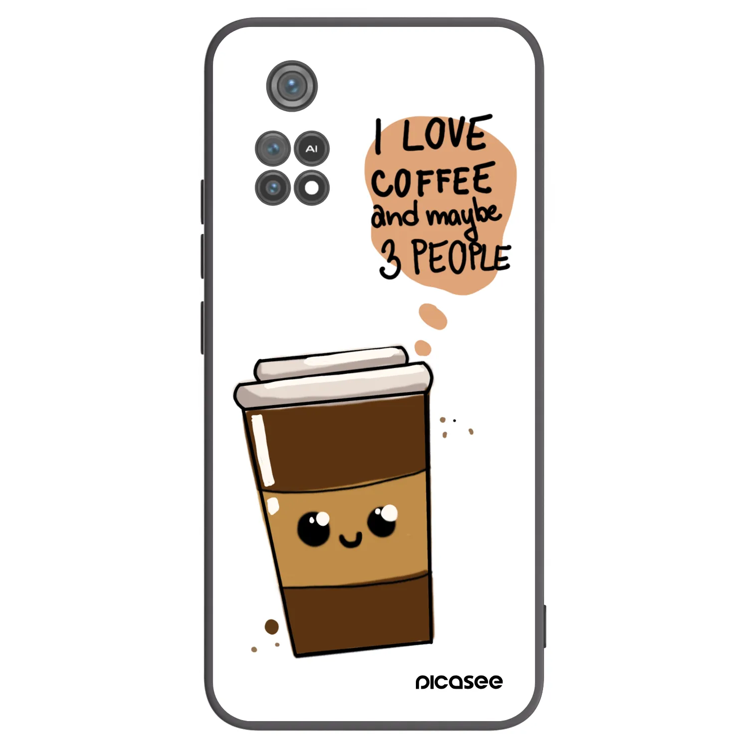 Picasee crna silikonska maskica za Xiaomi Poco M4 Pro - Cute coffee