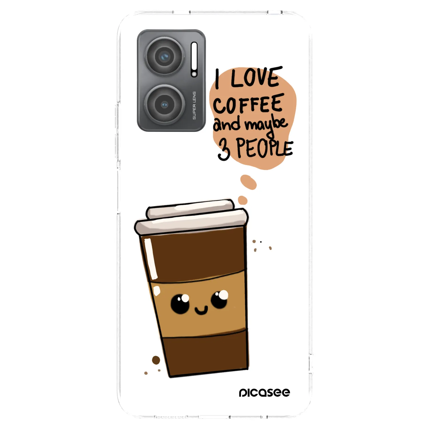 Picasee silikonska prozirna maskica za Xiaomi Redmi 10 5G - Cute coffee