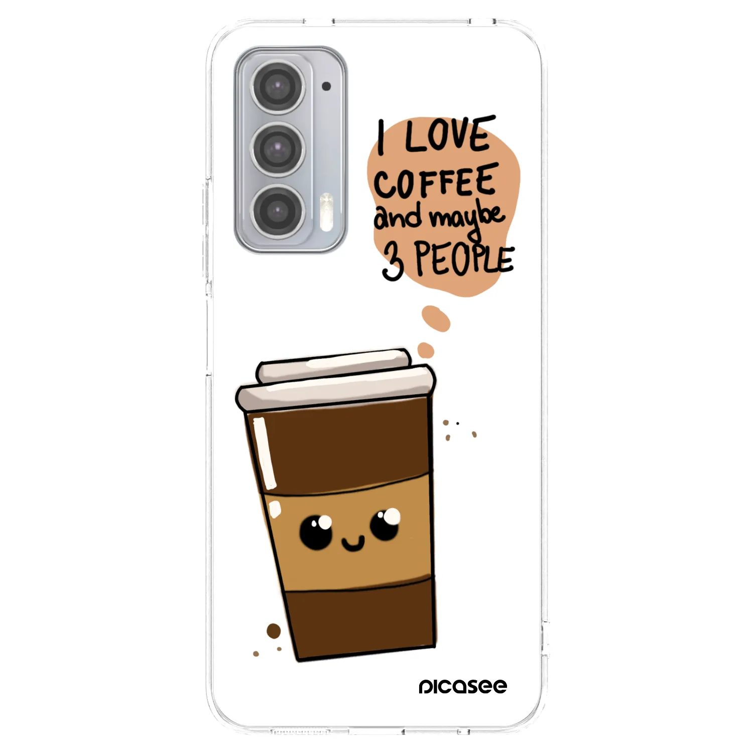 Picasee silikonska prozirna maskica za Motorola Edge 20 - Cute coffee