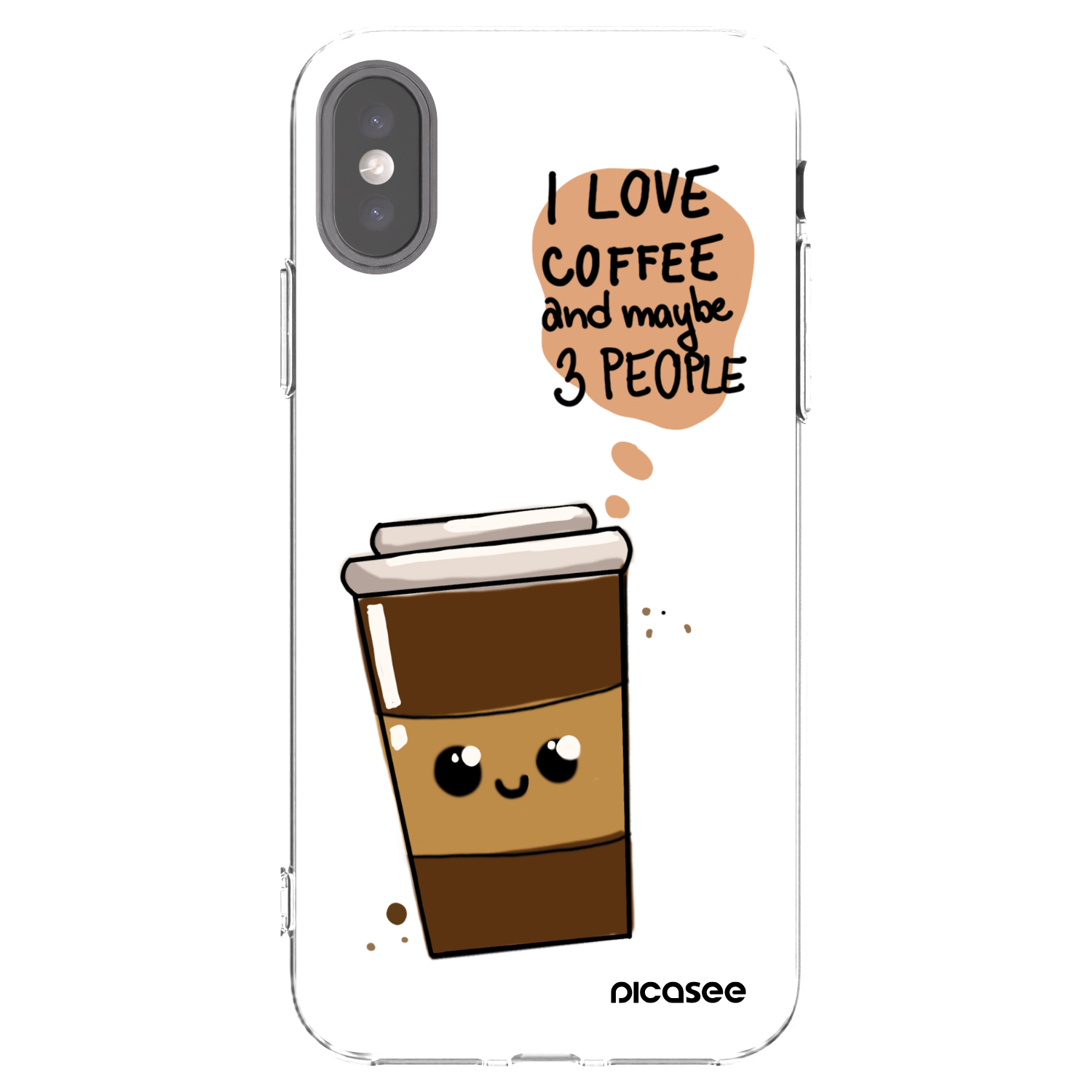Picasee silikonska prozirna maskica za Apple iPhone X/XS - Cute coffee