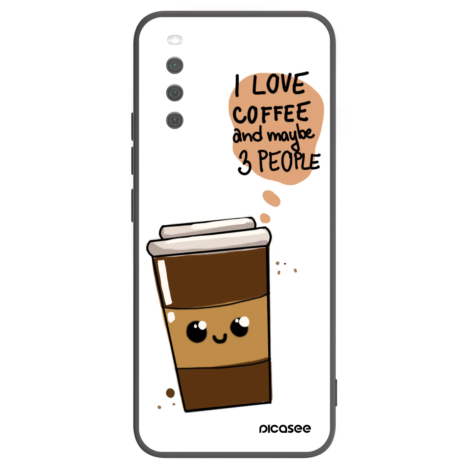 Picasee crna silikonska maskica za Sony Xperia 10 III - Cute coffee