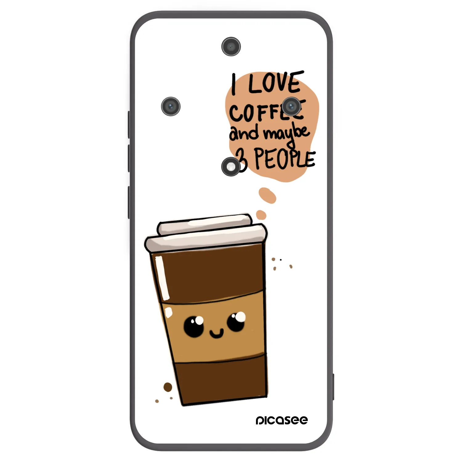Picasee crna silikonska maskica za Honor Magic5 Lite 5G - Cute coffee