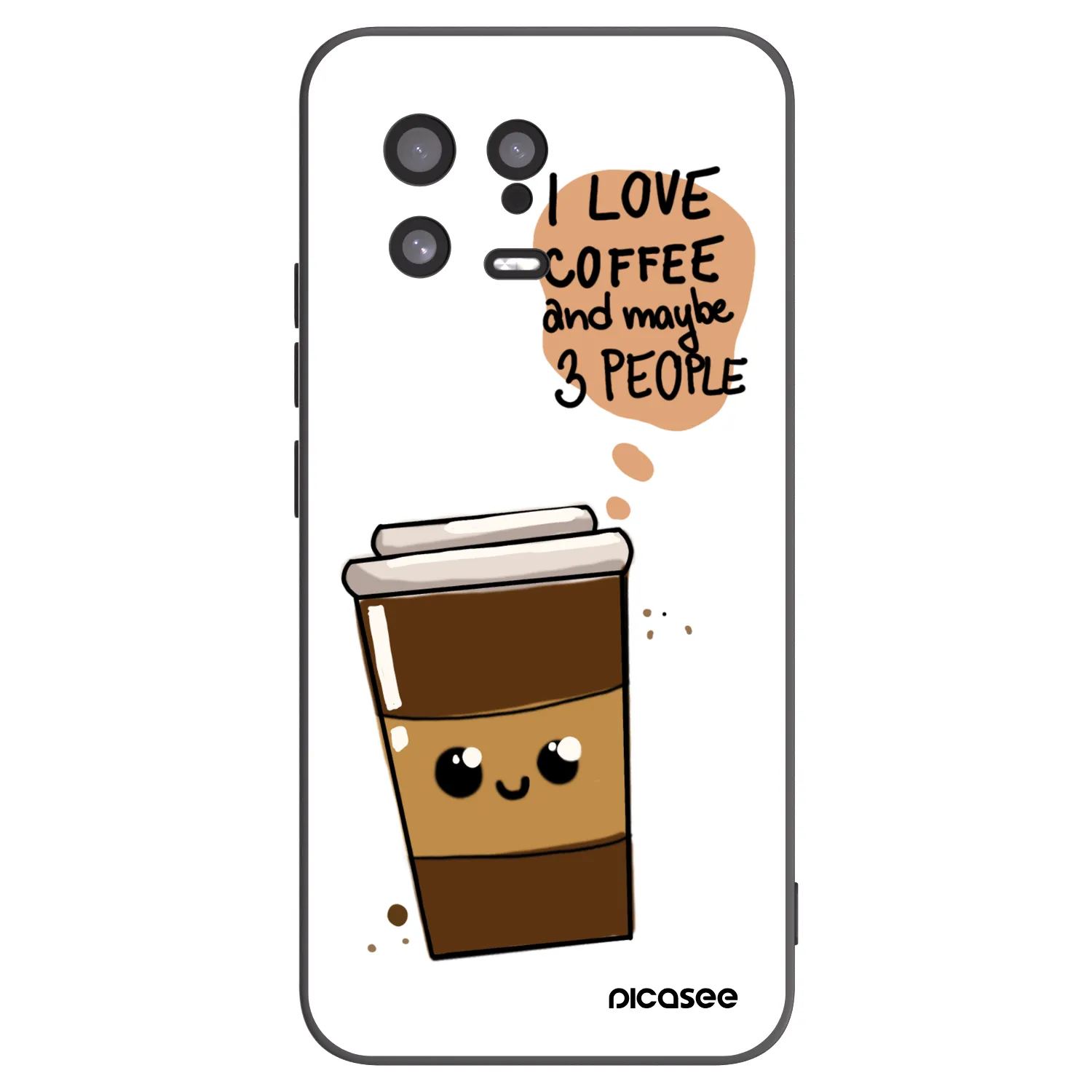 Picasee crna silikonska maskica za Xiaomi 13 - Cute coffee