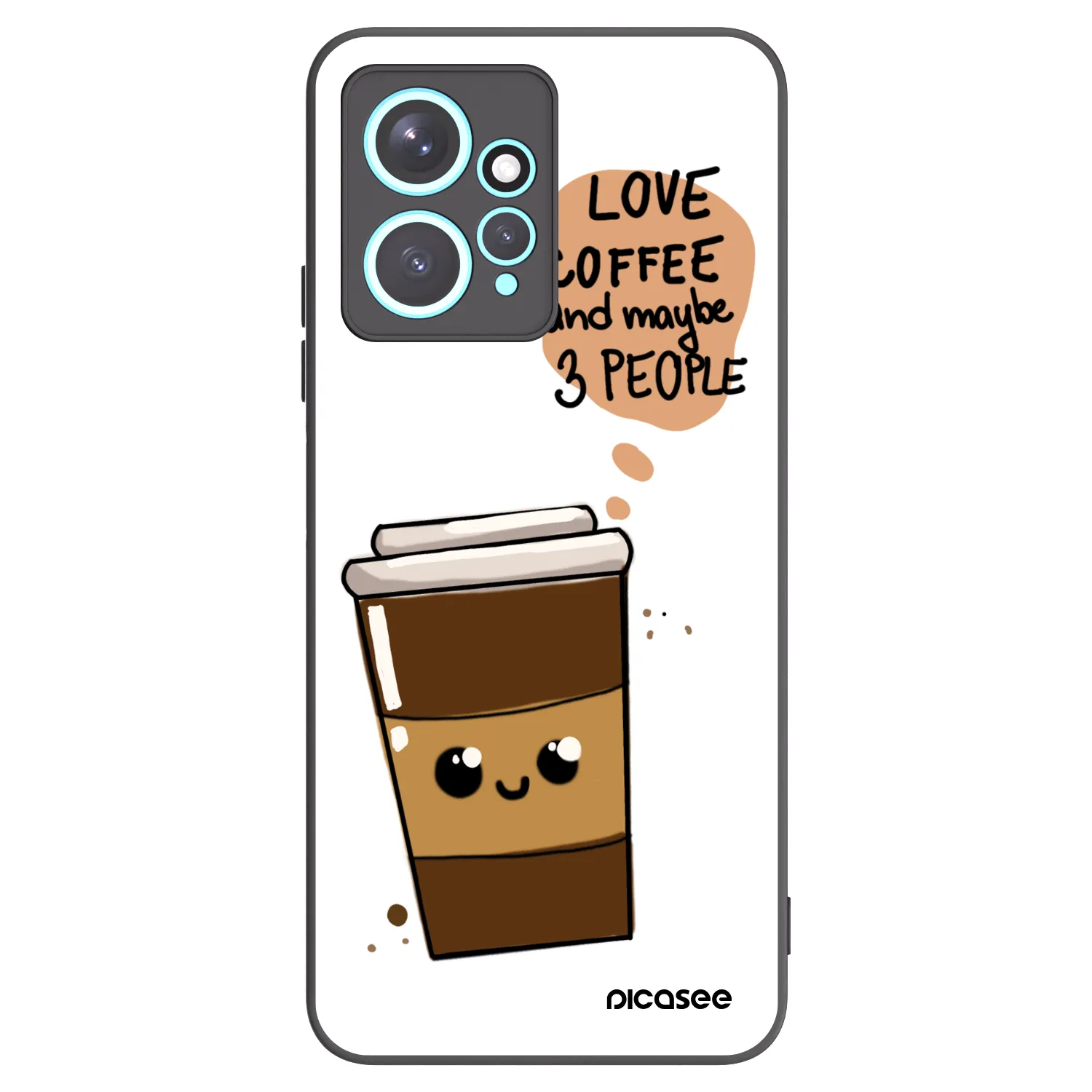 Picasee crna silikonska maskica za Xiaomi Redmi Note 12 4G - Cute coffee