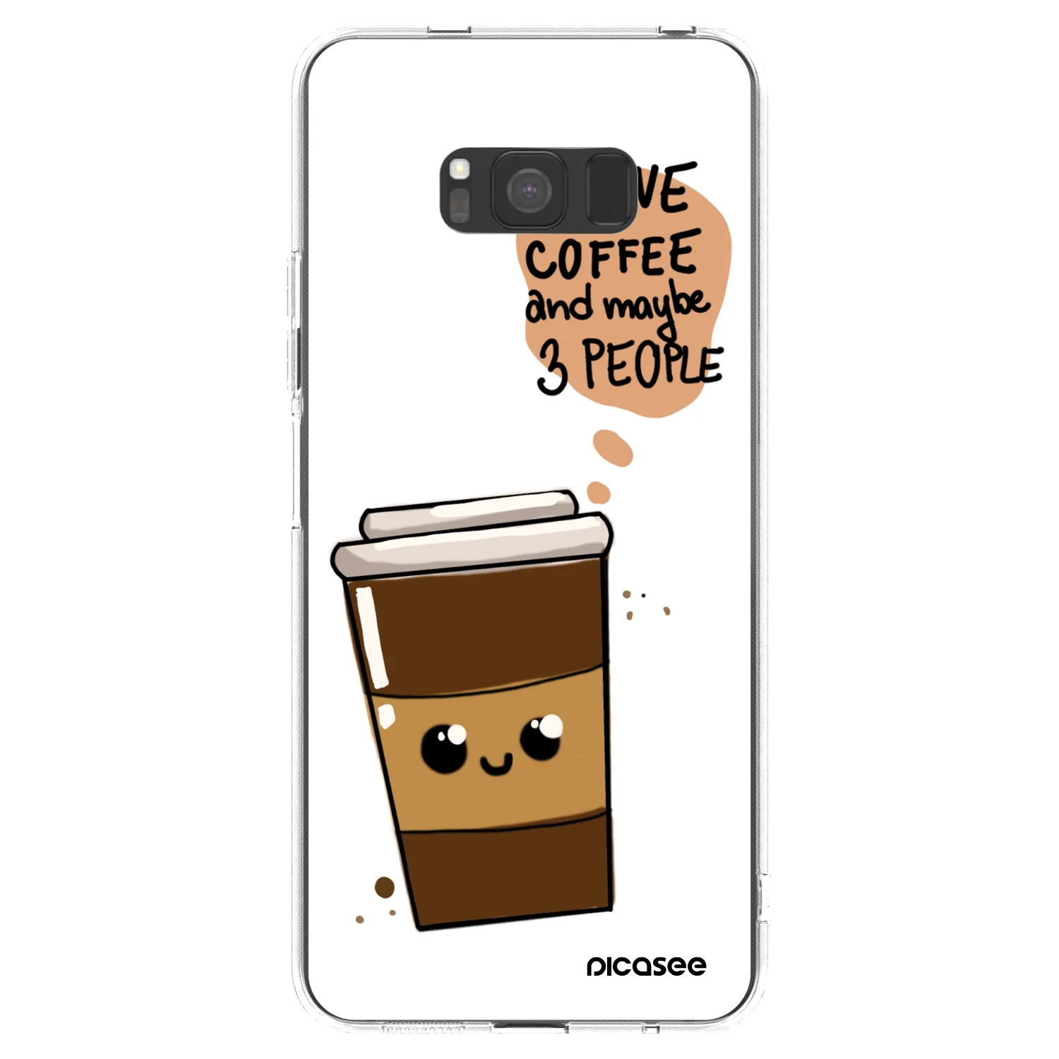 Picasee silikonska prozirna maskica za Samsung Galaxy S8 G950F - Cute coffee